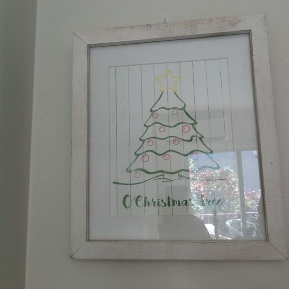 3/30$ CHRISTMAS White Drawing Christmas Tree Frame NWT - Picture 5 of 5